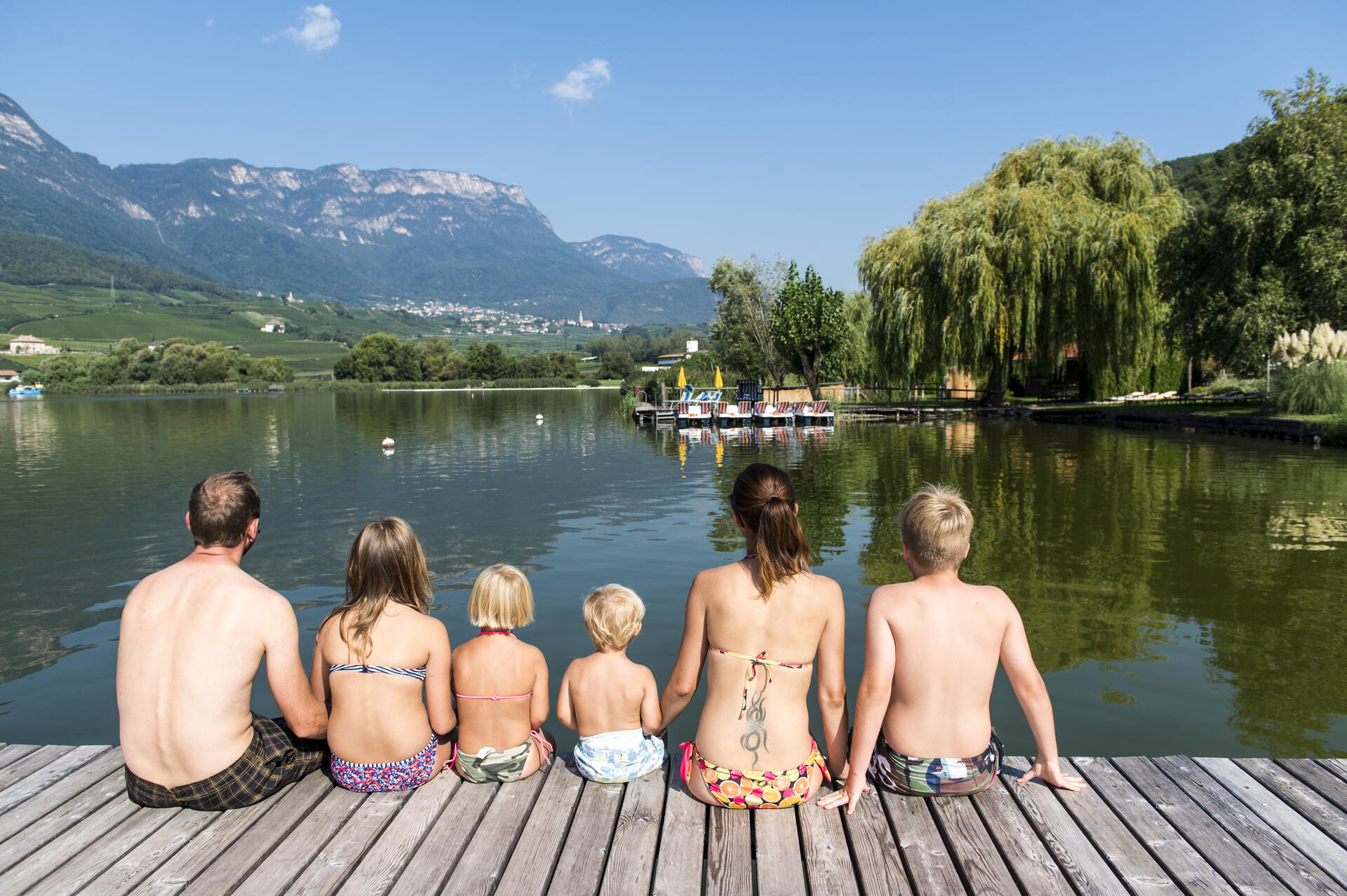 Famiglia al lago di Caldaro